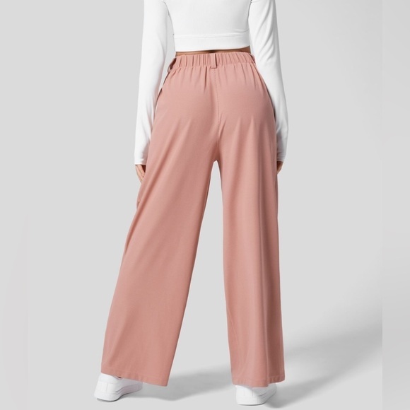 Halara High Waisted Plicated Side Pocket Wide Leg Waffle Work Pants - Picture 3 of 4